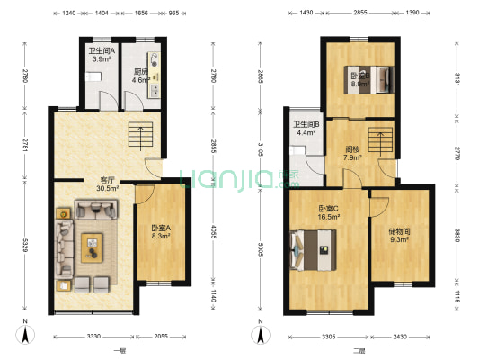 定慧寺巷社区 3室1厅2卫 60平方