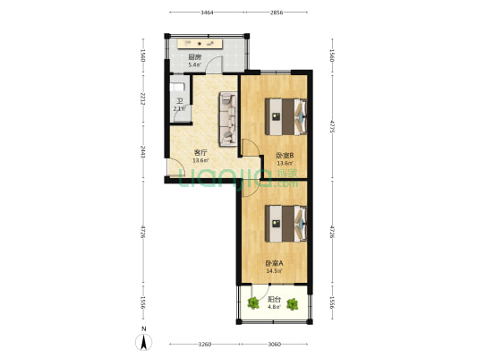 新华服装厂 2室1厅1卫 55平方