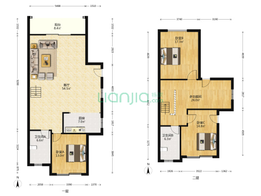北京城建云熙台东区 4室1厅2卫 211平方