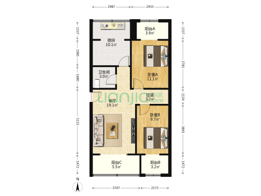 石油管材研究所公寓 2室1厅1卫 81平方
