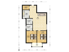 凯旋门全南两居，双卧朝南，全天采光好，业主诚信出售-涿州鸿盛凯旋门户型图