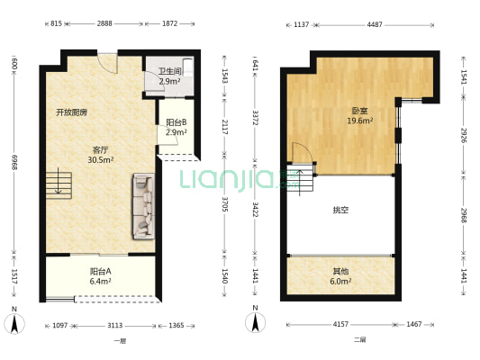 佛罗伦萨小镇社区 1室1厅1卫 63平方