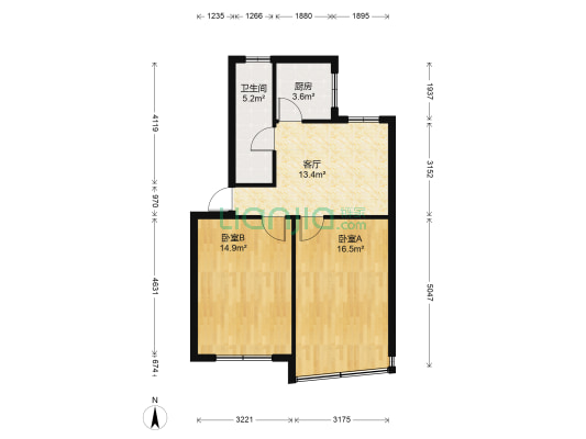 安利新村 2室1厅1卫 66平方