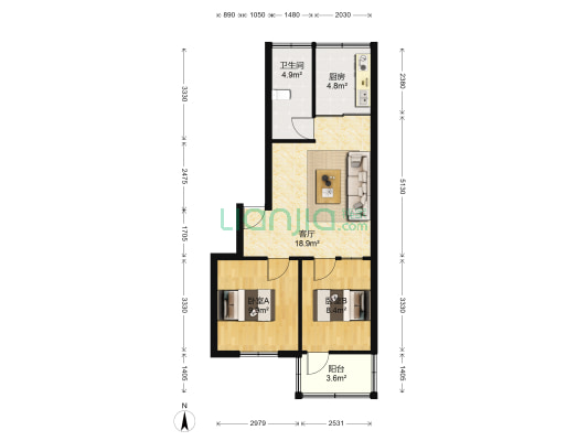 荣兴里巷 2室1厅1卫 64平方