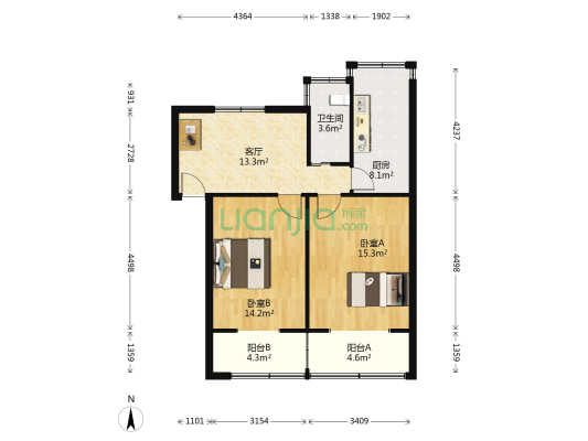 钢花村街115街坊 2室1厅1卫 68平方