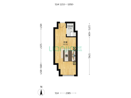 福晟翡翠湾 1室0厅1卫 39平方