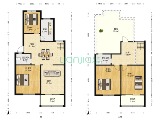 起源小区 4室2厅2卫 157平方