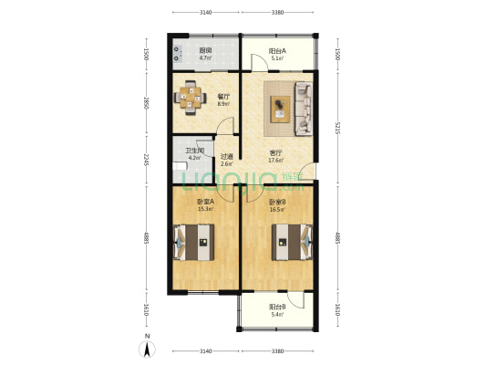 测绘西路农行家属院 2室2厅1卫 91平方