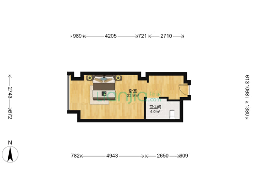 世茂悦海 1室0厅1卫 44平方