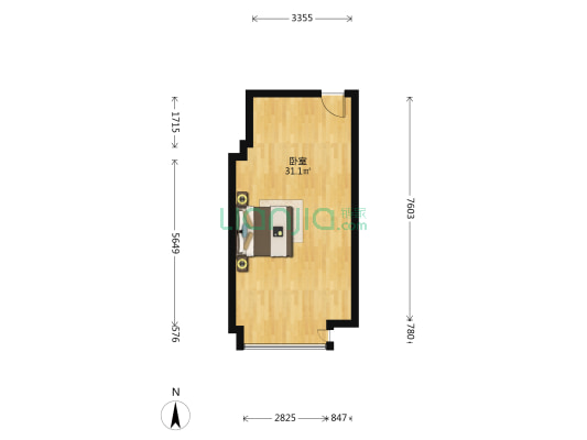 两江中迪广场 1室0厅0卫 51平方