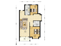 通透三居室 一梯两户 毛坯新房-涿州桃源新都孔雀城户型图
