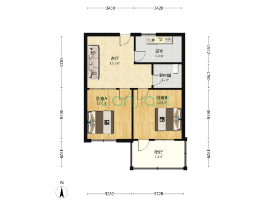 宾谷街东段港基开发区 2室1厅1卫 70平方