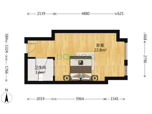 吾悦▪领寓 1室0厅1卫 42平方