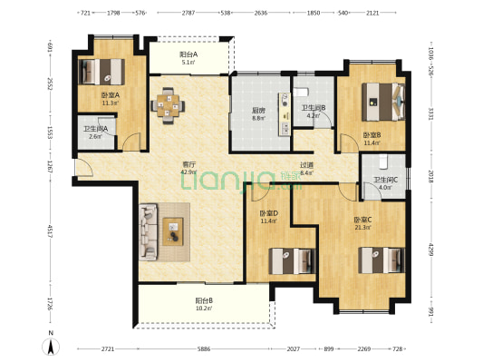 兴旺壹品 4室1厅3卫 176平方