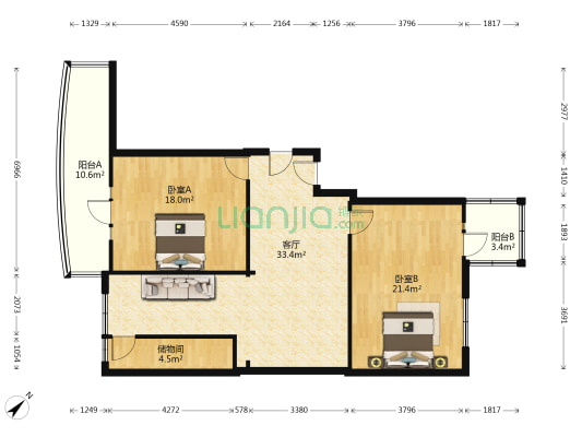 盛世桃园 2室1厅0卫 116平方