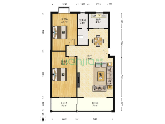 莲武路579号 2室1厅1卫 116平方