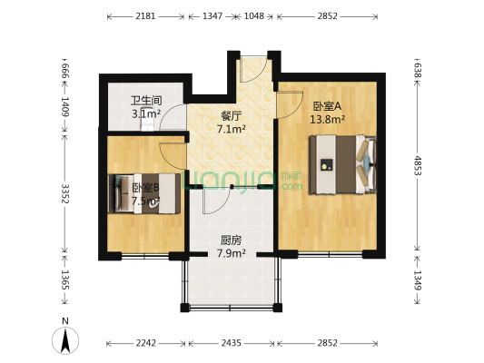 乐东小区南区 2室1厅1卫 50平方