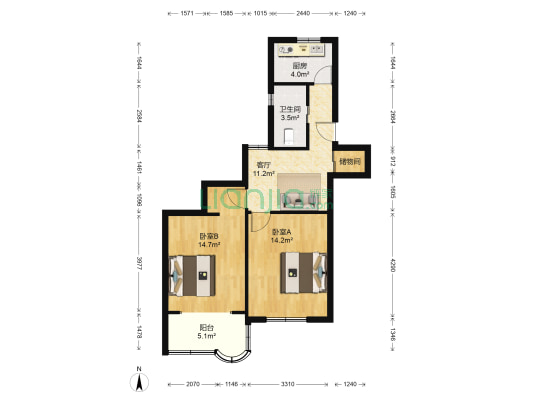 佳宝一村 2室1厅1卫 67平方