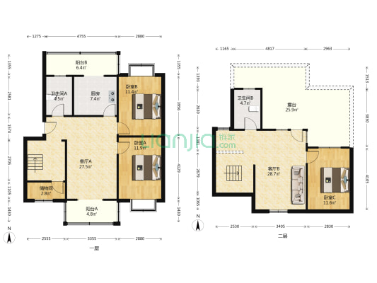 花园别墅社区 空间大 停车方便-户型图