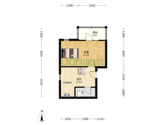 观桥里 1室1厅1卫 30平方