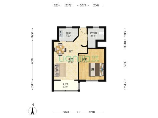 祥德路143弄 1室1厅1卫 55平方