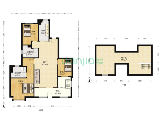天津恒大御景湾 3室1厅2卫 114平方
