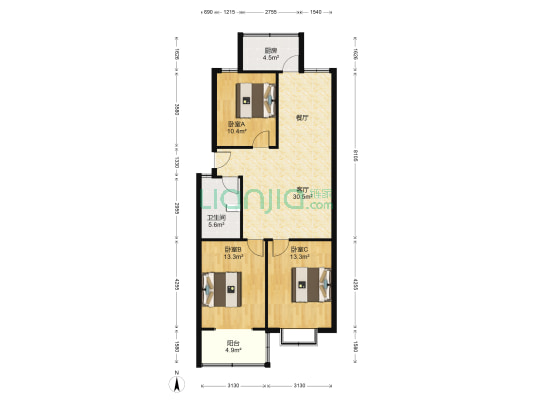 金财佳苑 3室1厅1卫 97平方
