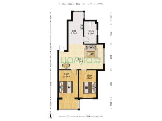 同鑫花园 2室1厅1卫 83平方