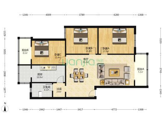 武成大街12号 3室1厅1卫 112平方