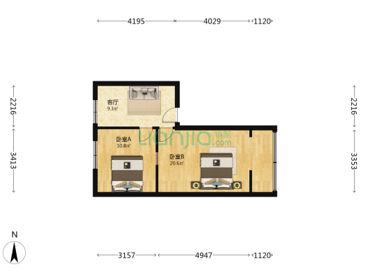 熙福家园 2室1厅0卫 54平方