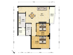 渝中精装正两房，高绿化大社区，价格便宜-重庆兰波红城丽景户型图