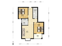 此房是电梯房两居自住标准装修本满二年税费低-涿州联合七号院户型图