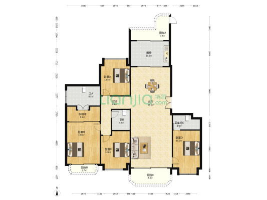 江阴星河湾 4室1厅3卫 239平方