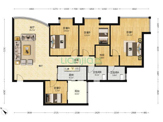 康泰楼 5室1厅2卫 153平方