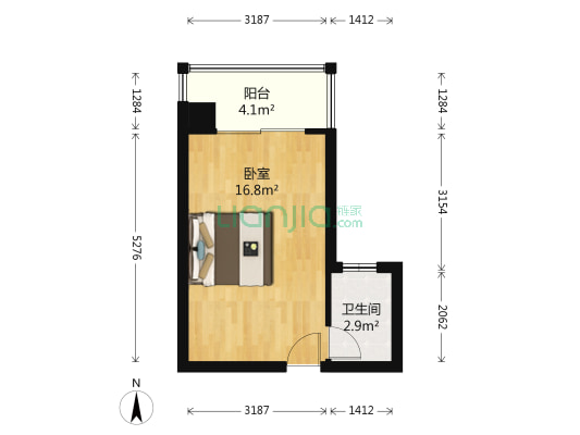 海逸盛世雅居 1室0厅1卫 33平方