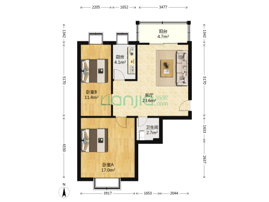 东油馨村 2室1厅1卫 81平方