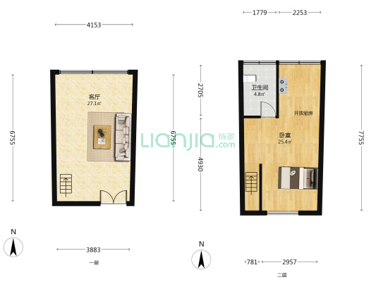 卡摩尔汽车广场 1室1厅1卫 62平方