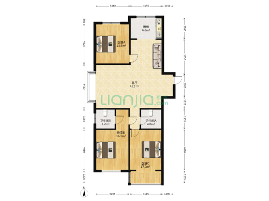 中正亲贤们 3室1厅2卫 142平方