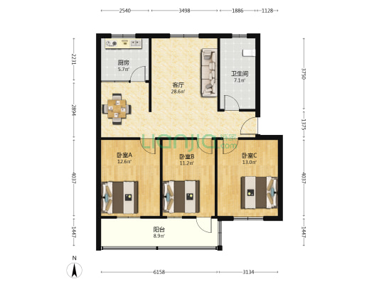 废旧公司家属院 3室1厅1卫 101平方