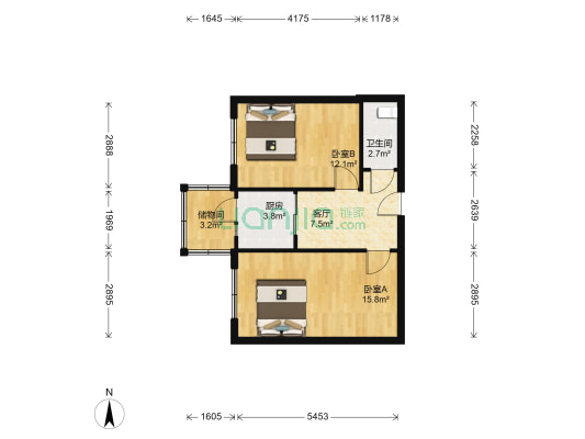 林机小区 2室1厅1卫 59平方
