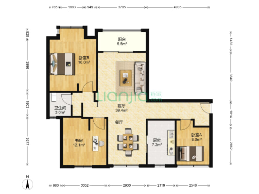 四季花园(昆山) 3室1厅1卫 101平方