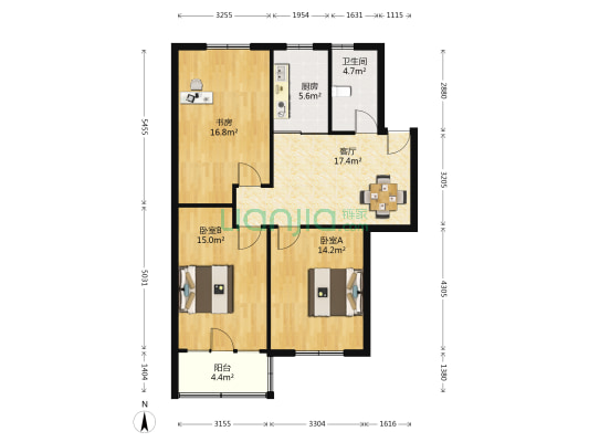 军转公寓（溪南新村） 3室1厅1卫 96平方