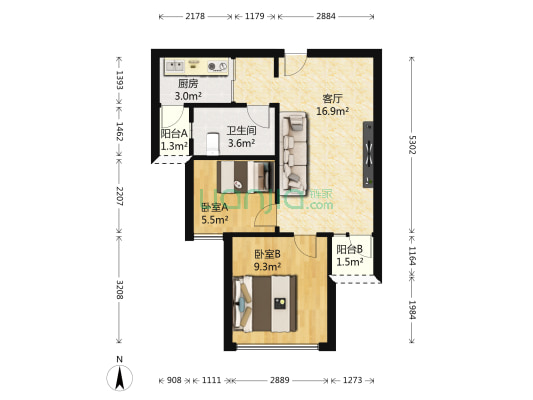 润创兴时代2-1-1-1 49.90m² 200 万