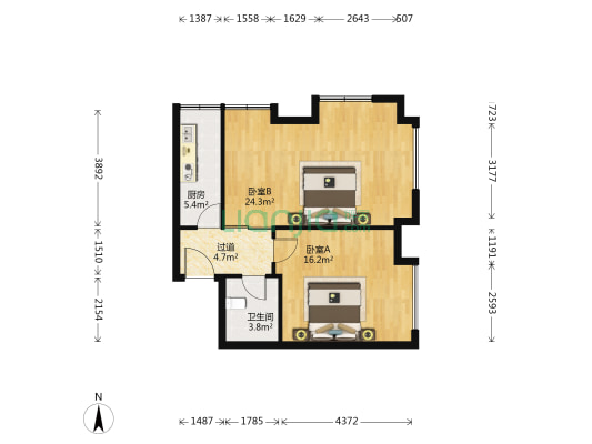 三水国际商务大厦 2室0厅1卫 73平方