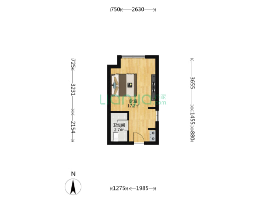 香溪孔雀城 1室0厅1卫 33平方