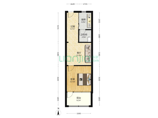 永安巷63号 1室1厅1卫 53平方