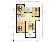 牛当花园 南北 通透大三居 带装修 有房本-涿州鹏渤印象城牛津花园户型图