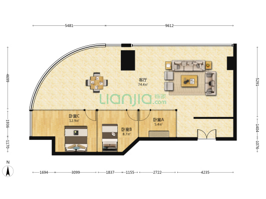 良友大厦 3室1厅0卫 196平方