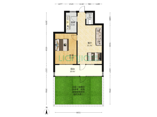怀幼街23号院 1室1厅1卫 54平方