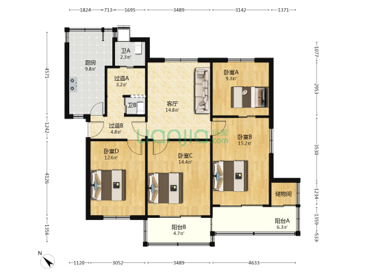 惠济二路12号 4室1厅2卫 116平方